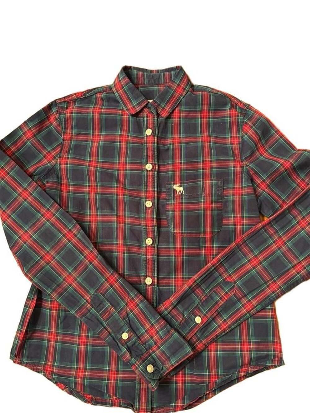 Abercrombie Kids Plaid Long Sleeve Button Down Shirt Size M h1465